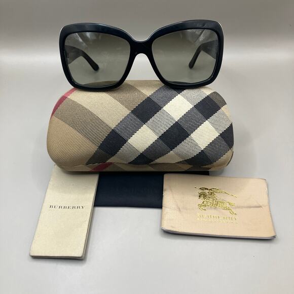 Burberry Accessories - Burberry Sunglasses with Accessories Style 4033 58-15 130 Black Square Classic